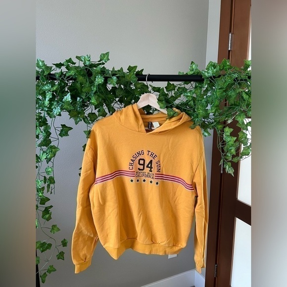 Yellow pocketless H&M Chasing the sun large hoodie - Picture 1 of 5
